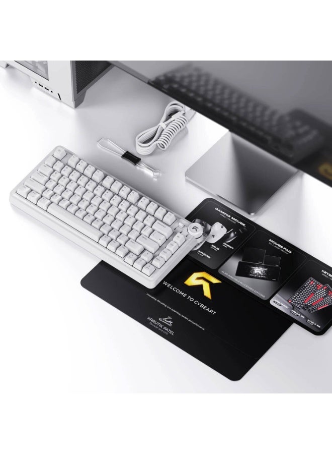 سايبيرت لوحة مفاتيح الألعاب اللاسلكية ثلاثية الأوضاع Cybeart Nighthawk 75 | TKL - أبيض - Image 2